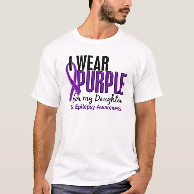 I Wear Purple For My Daughter 10 Epilepsy T-Shirt (Front)
