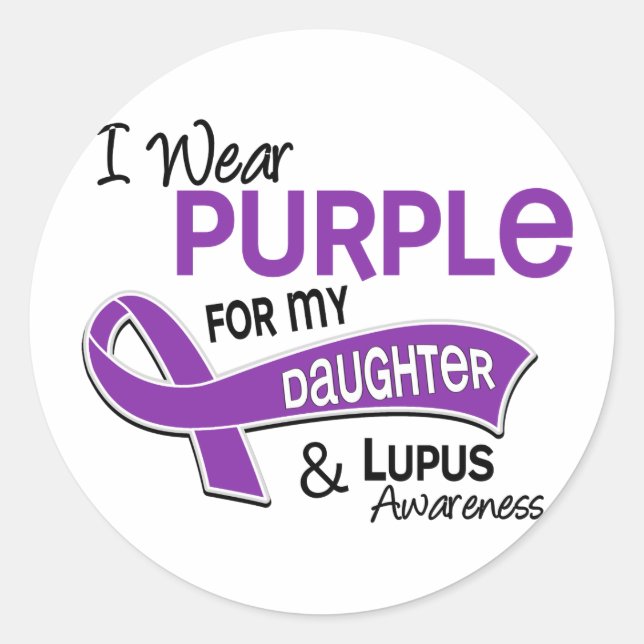 I Wear Purple For My Daughter 42 Lupus Classic Round Sticker (Front)