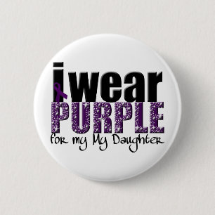 I Wear Purple For My Daughter 6 Cm Round Badge