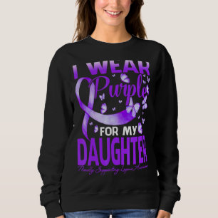 I Wear Purple For My Daughter Lupus Awareness Butt Sweatshirt