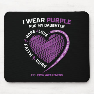 I Wear Purple For My Daughter Mum Dad Epilepsy Awa Mouse Mat