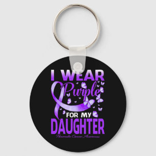 I Wear Purple For My Daughter Pancreatic Cancer Aw Key Ring