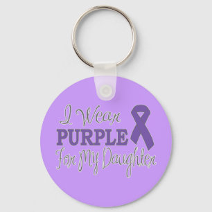 I Wear Purple For My Daughter (Purple Ribbon) Key Ring