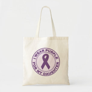I Wear Purple For My Daughter Tote Bag