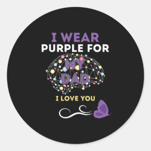 I Wear Purple For My Father Classic Round Sticker