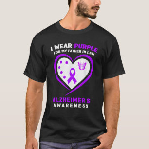 I Wear Purple for My Father In Law Alzheimer s Awa T-Shirt