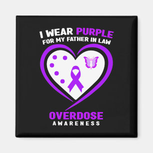 I Wear Purple For My Father In Law Overdose Awaren Magnet