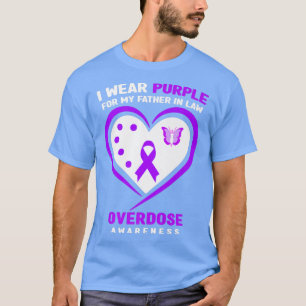 I Wear Purple For My Father In Law Overdose Awaren T-Shirt