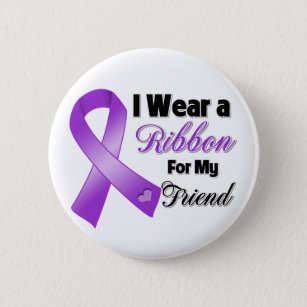 I Wear Purple For My Friend 6 Cm Round Badge