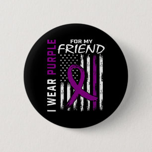 I Wear Purple For My Friend Pancreatic Cancer Awar 6 Cm Round Badge