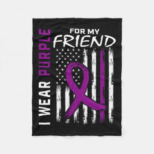 I Wear Purple For My Friend Pancreatic Cancer Awar Fleece Blanket
