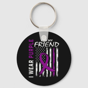 I Wear Purple For My Friend Pancreatic Cancer Awar Key Ring