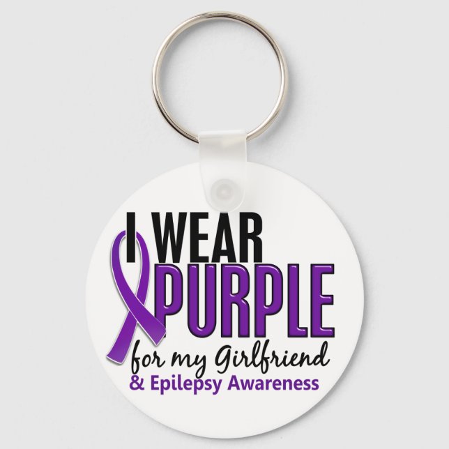 I Wear Purple For My Girlfriend 10 Epilepsy Key Ring (Front)