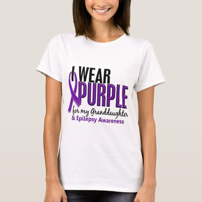 I Wear Purple For My Granddaughter 10 Epilepsy T-Shirt (Front)