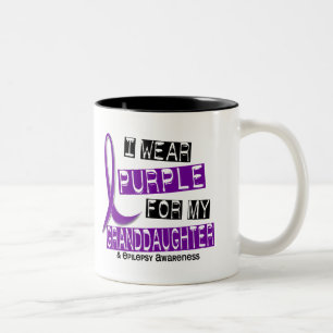 I Wear Purple For My Granddaughter 37 Epilepsy Two-Tone Coffee Mug