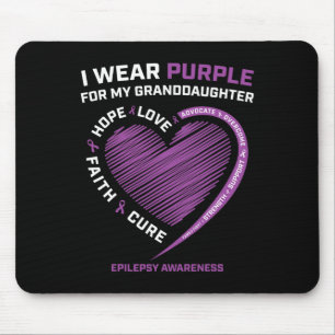 I Wear Purple For My Granddaughter Epilepsy Awaren Mouse Mat