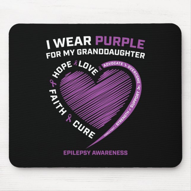 I Wear Purple For My Granddaughter Epilepsy Awaren Mouse Mat (Front)