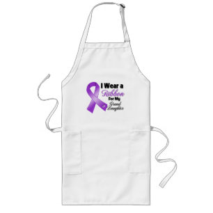 I Wear Purple For My Granddaughter Long Apron