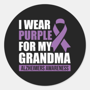 I Wear Purple For My Grandma Alzheimer's Awareness Classic Round Sticker
