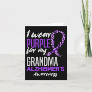 I Wear Purple For My Grandma Dementia Heimers Awar Card