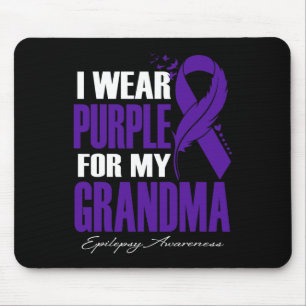I Wear Purple For My Grandma Epilepsy Awareness Fe Mouse Mat