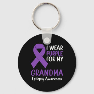 I Wear Purple for My Grandma Epilepsy Awareness Gr Key Ring