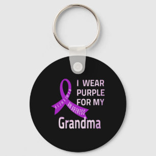 I Wear Purple For My Grandma Heimerheimer Disease Key Ring