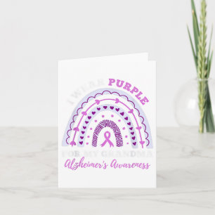 I Wear Purple For My Grandma Heimers Awareness _1 Card