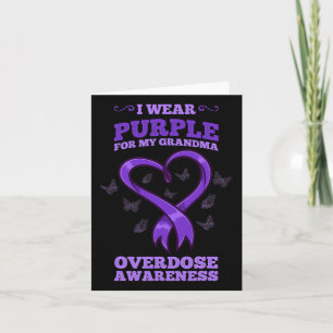 I Wear Purple For My Grandma Overdose Awareness Card