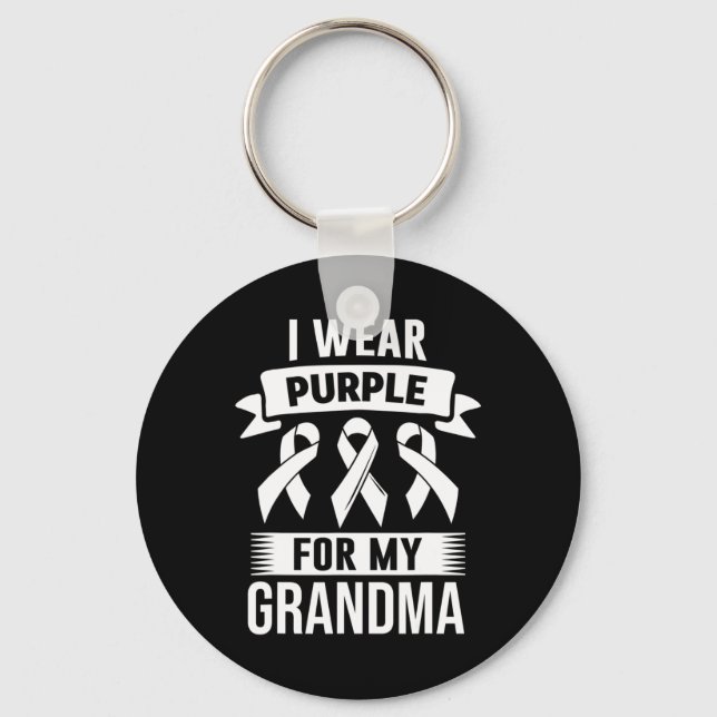 I Wear Purple For My Grandma Overdose Awareness Mo Key Ring (Front)