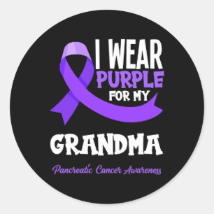 I Wear Purple For My Grandma Pancreatic Cancer Awa Classic Round Sticker