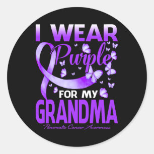 I Wear Purple For My Grandma Pancreatic Cancer Awa Classic Round Sticker