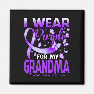 I Wear Purple For My Grandma Pancreatic Cancer Awa Magnet