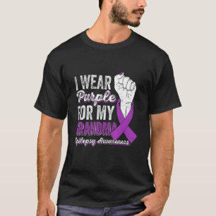 I Wear Purple For My GrandMa Ribbon Epilepsy Aware T-Shirt