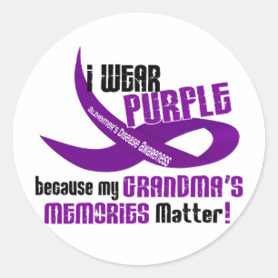 I Wear Purple For My Grandma’s Memories 33 Classic Round Sticker