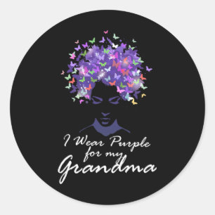 I Wear Purple For My Grandma Support Heimerheimer Classic Round Sticker