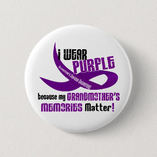 I Wear Purple For My Grandmother’s Memories 33 6 Cm Round Badge