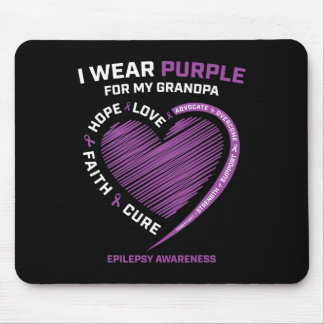 I Wear Purple For My Grandpa Epilepsy Awareness Ki Mouse Mat