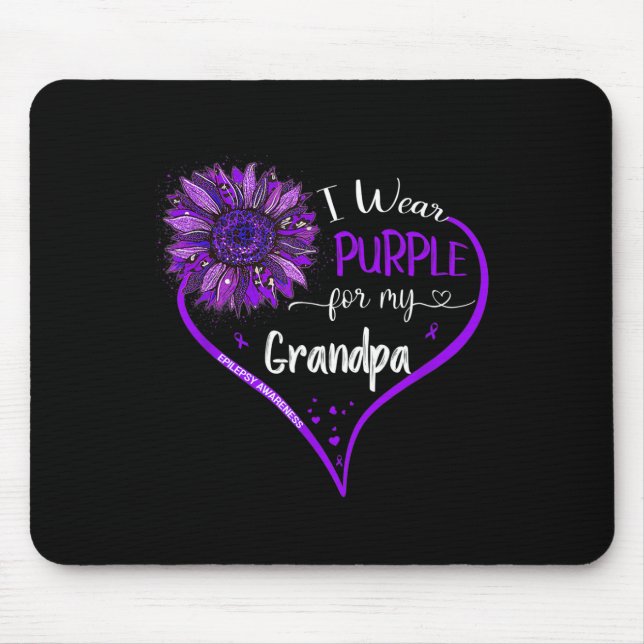 I Wear Purple For My Grandpa Epilepsy Awareness Su Mouse Mat (Front)