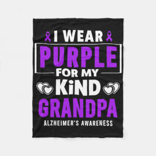 I Wear Purple For My Grandpa Heimerheimer's Awaren Fleece Blanket