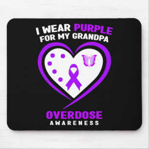 I Wear Purple For My Grandpa Overdose Awareness Mouse Mat