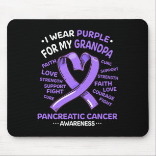 I Wear Purple For My Grandpa Pancreatic Cancer Awa Mouse Mat