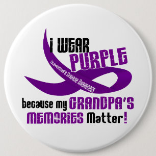 I Wear Purple For My Grandpa’s Memories 33 6 Cm Round Badge