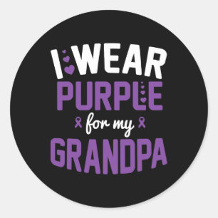I Wear Purple For My Grandpa September Heimerheime Classic Round Sticker