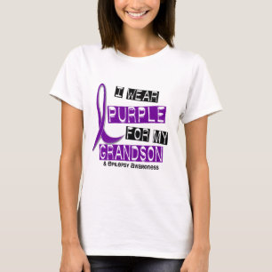 I Wear Purple For My Grandson 37 Epilepsy T-Shirt