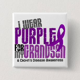 I Wear Purple For My Grandson 6 Crohn’s Disease 15 Cm Square Badge