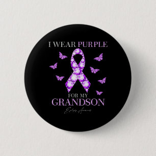 I Wear Purple For My Grandson Epilepsy Awareness M 6 Cm Round Badge