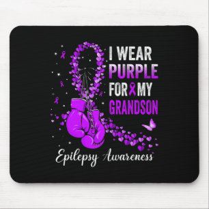 I Wear Purple For My Grandson Epilepsy Awareness R Mouse Mat