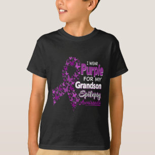 I Wear Purple For My Grandson Epilepsy Awareness T-Shirt
