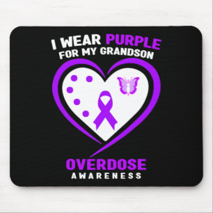 I Wear Purple For My Grandson Overdose Awareness  Mouse Mat